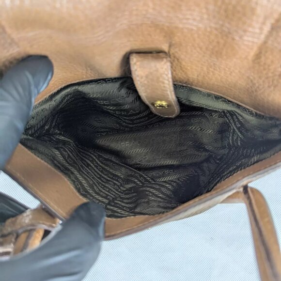 Authentic PRADA Vitello Dino Top Handle Tote Bag Made in Italy - Picture 10 of 16